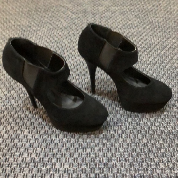 Kelsi Dagger * Black Suede Platform Heels * 9.5